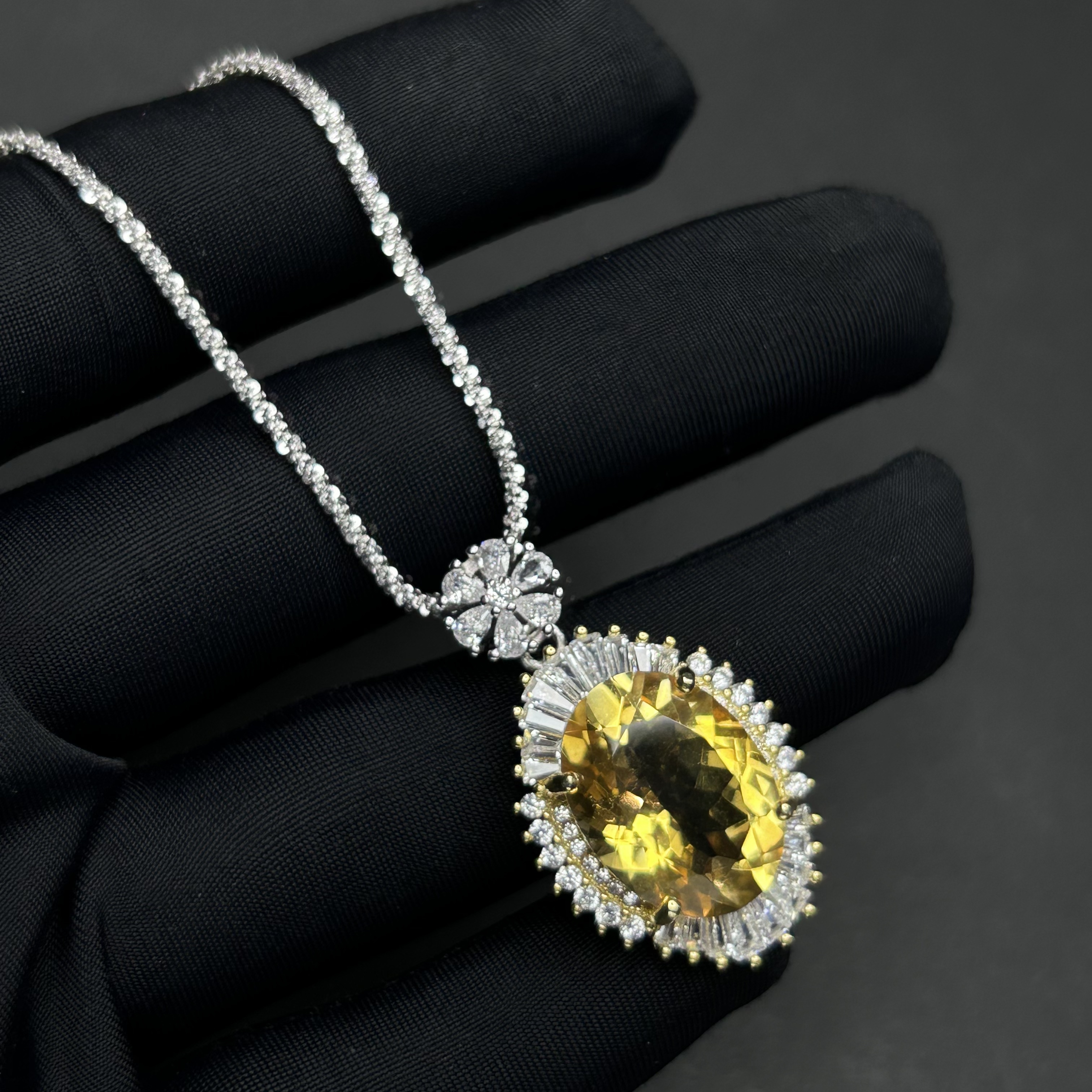 【石古会】S925银黄水晶河流之主项链【多样性发一】【HSJ010】