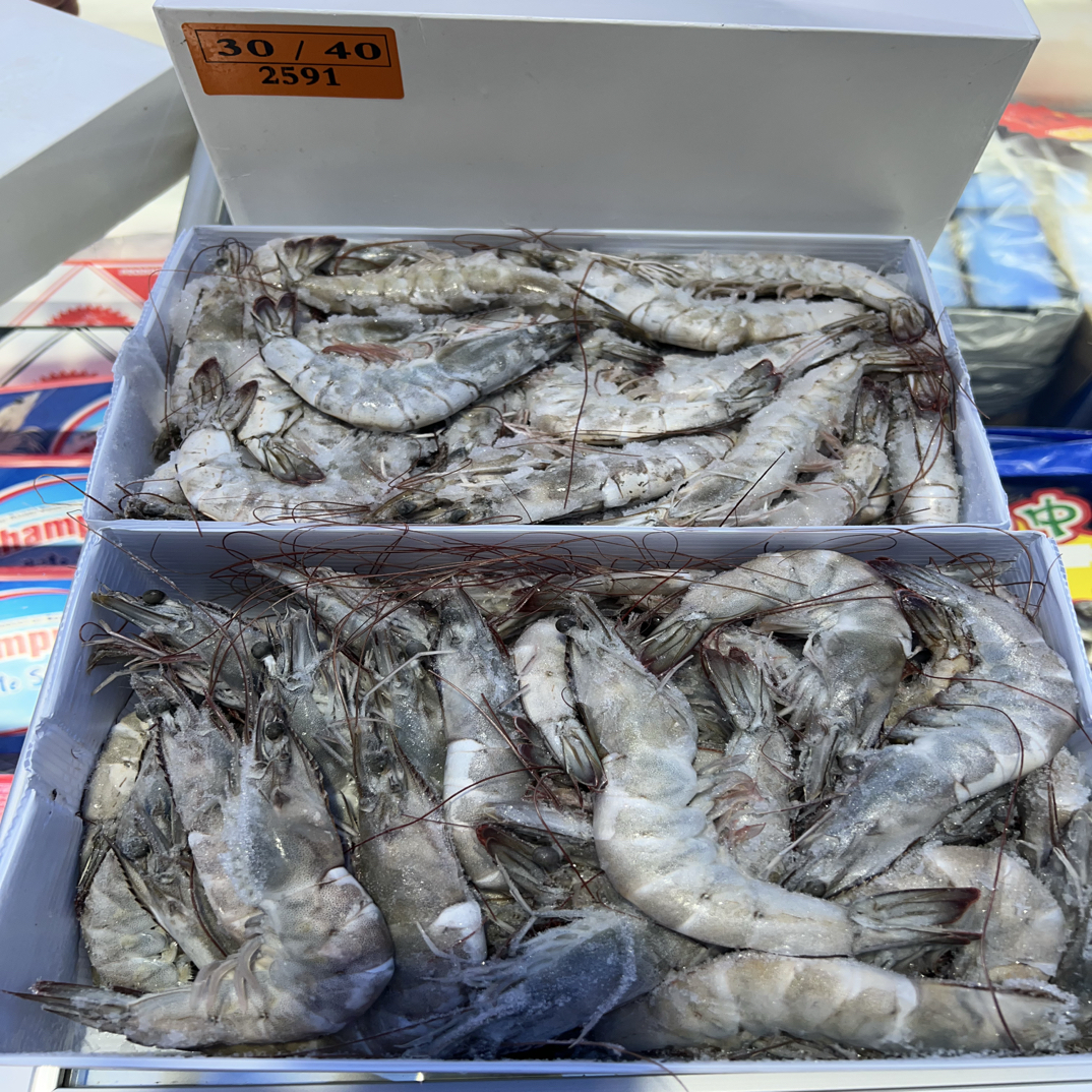 【顺丰/净3.3斤】新货桑塔原装进口3040厄瓜多尔白虾1.65KG/箱新批次盐冻对虾海水大虾