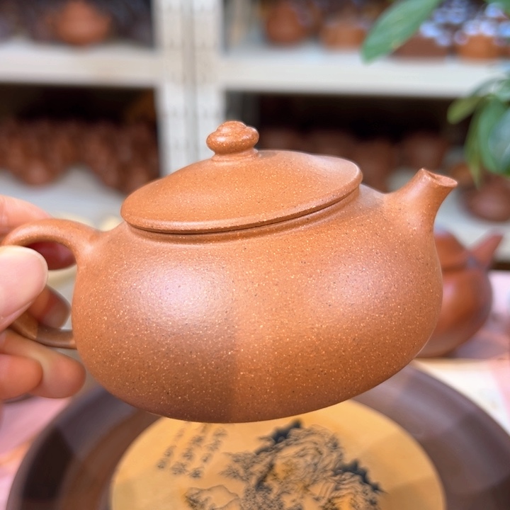 茶壶紫砂五彩寒江150c c