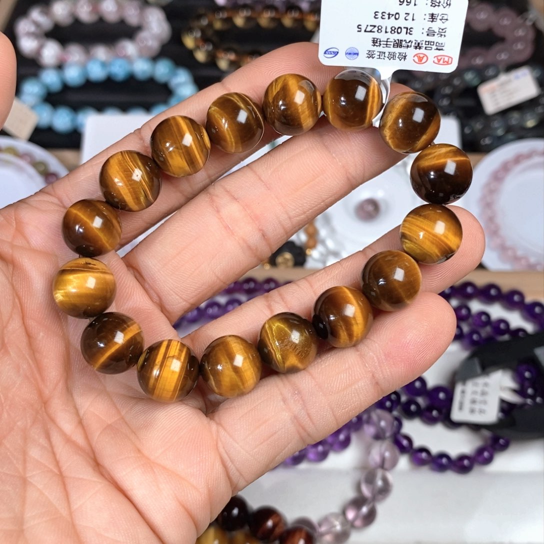 【闪购商品】水晶手链未镶嵌12.0高品黄虎眼