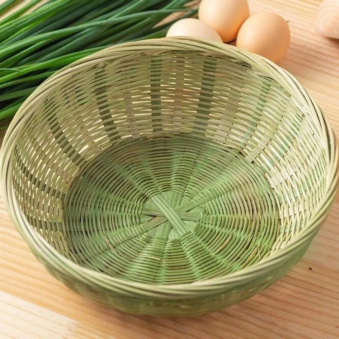 竹编青丝篮25厘米收纳筐耐用结实家用水果篮馒头筐