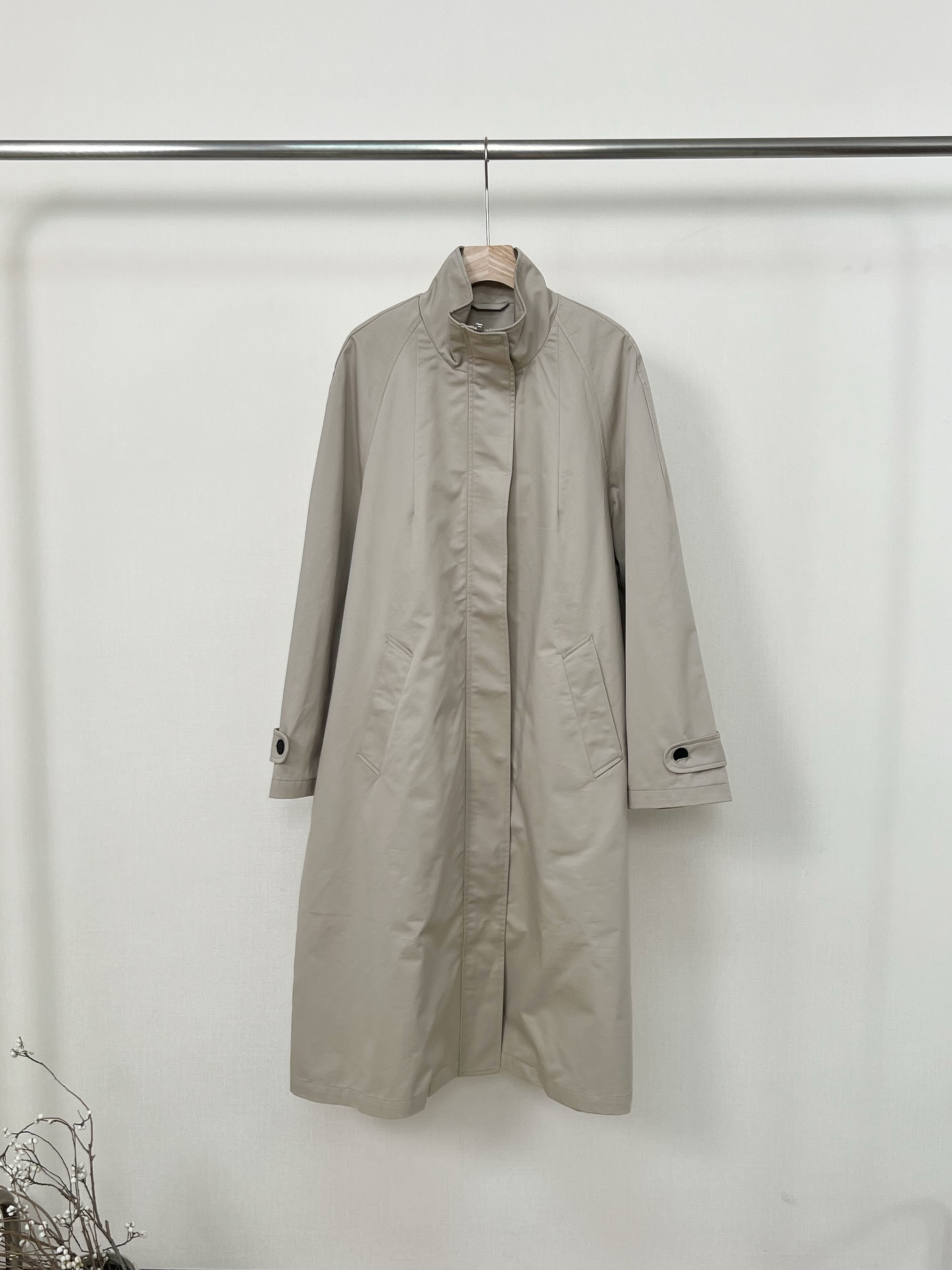 103798小禾长款立领风衣简约宽松休闲风