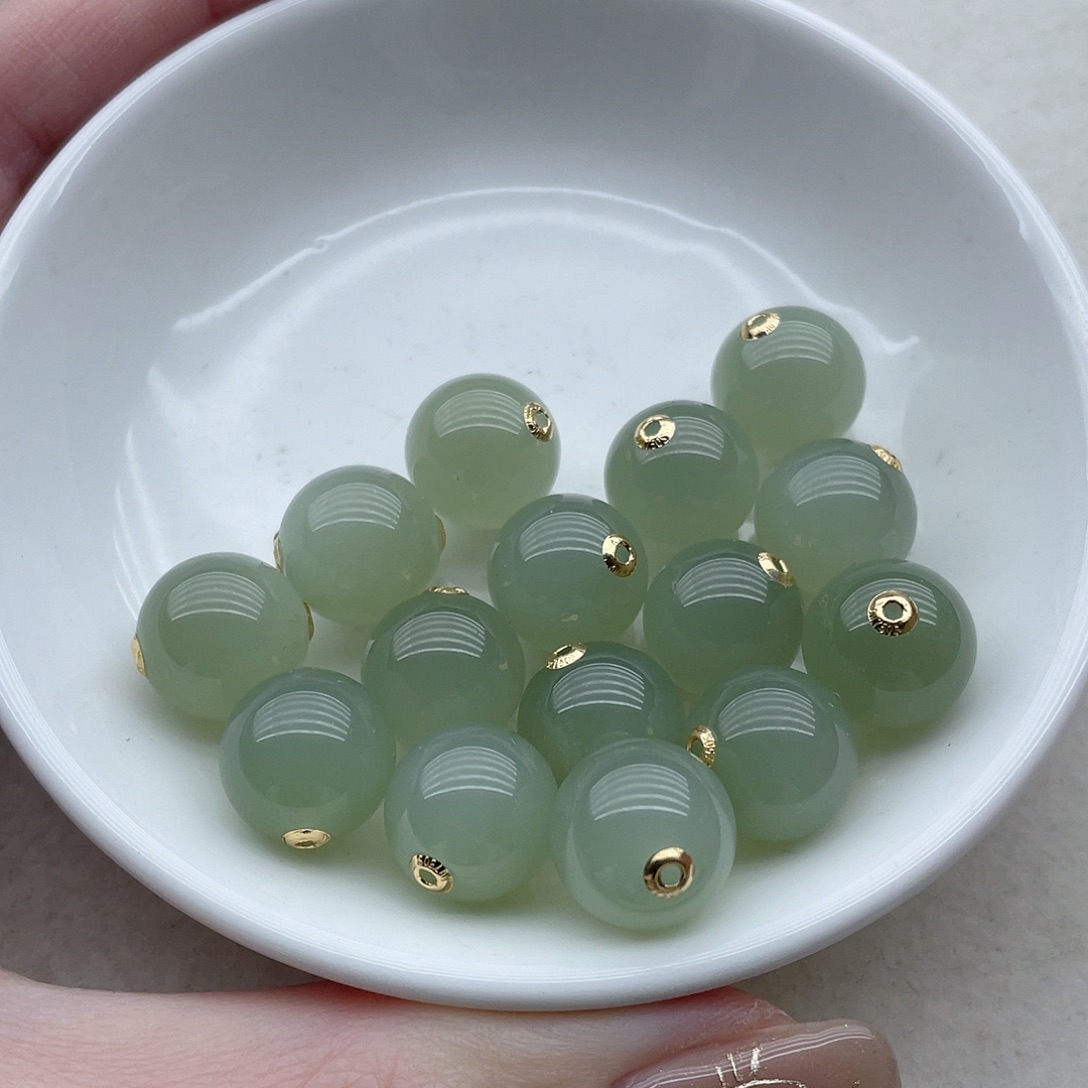 和田玉18K金镶嵌颈饰11