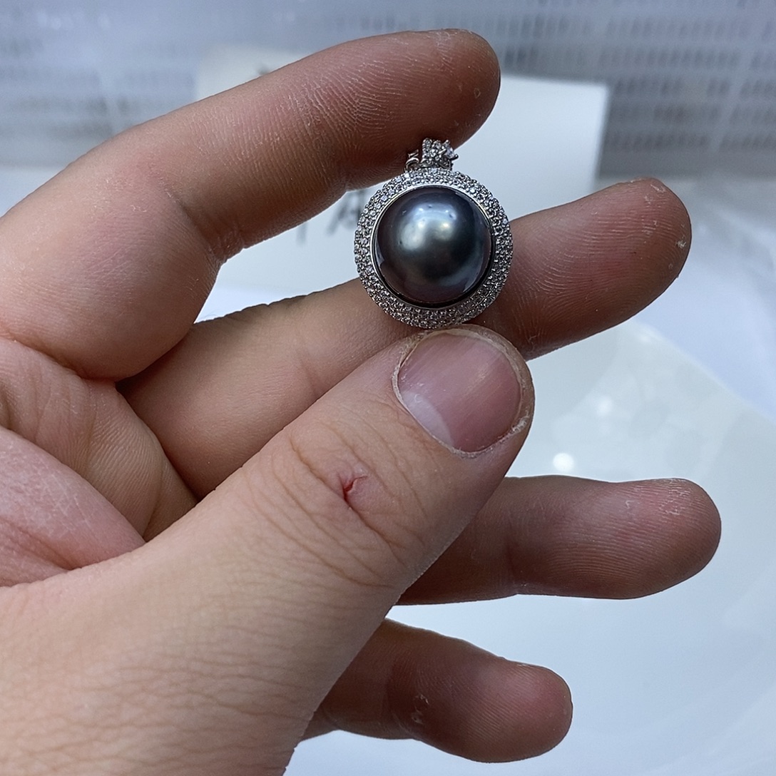 银S925镶嵌颈饰海水珍珠