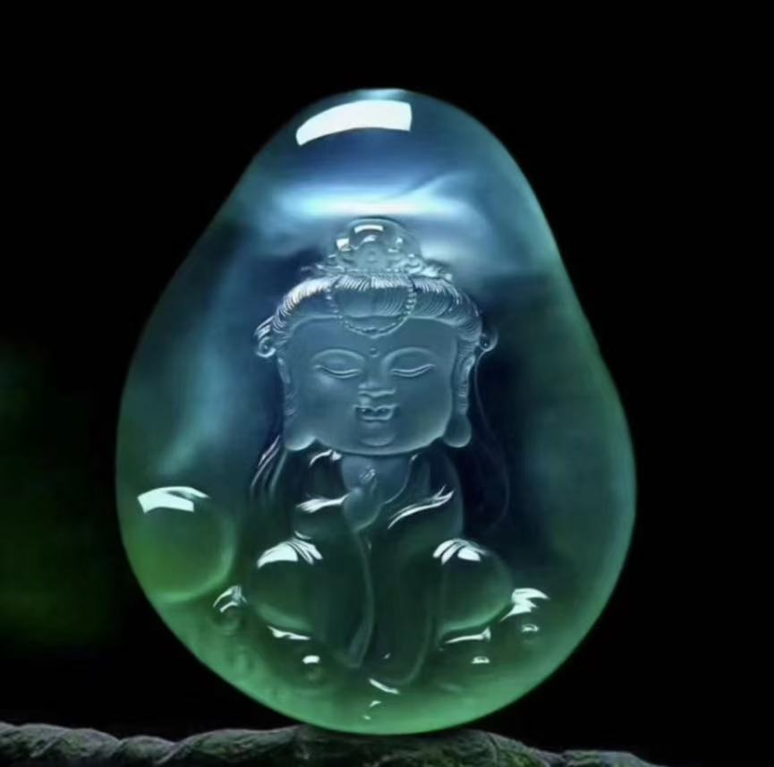 （点击联系客服）雕刻 精雕浅绿翡翠颈饰挂件未镶嵌客服专用 勿拍**