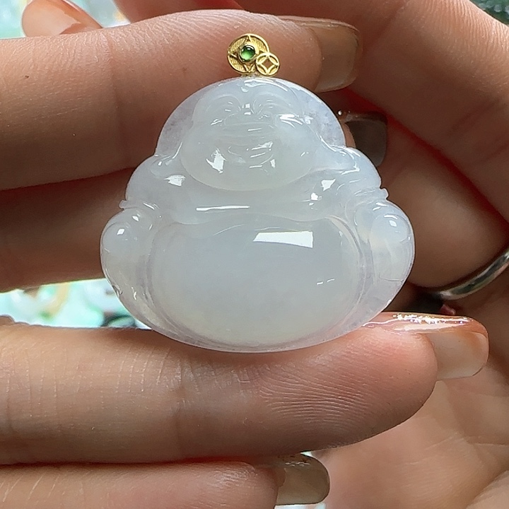 翡翠颈饰未镶嵌白冰大佛公
