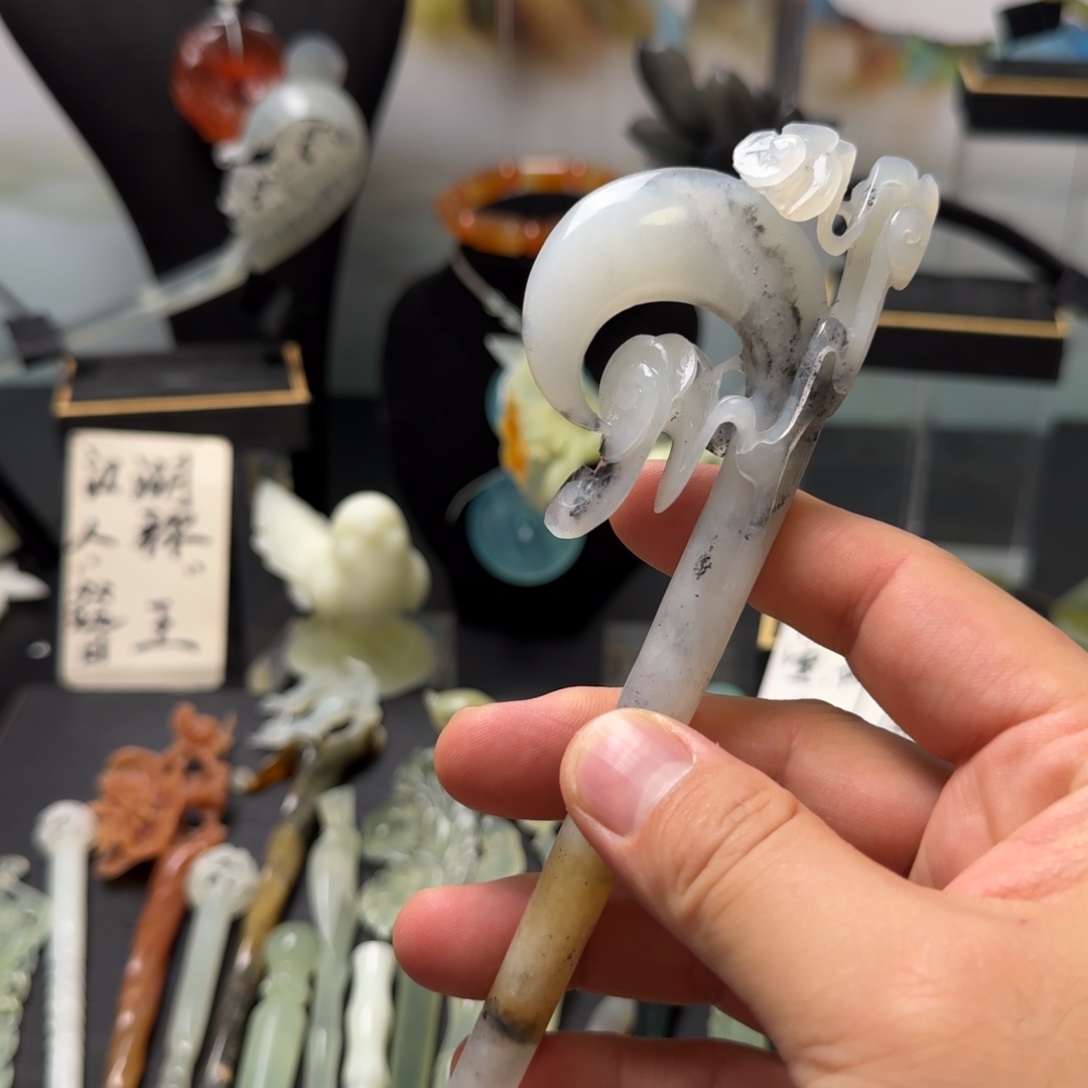 未镶嵌蛇纹石玉发饰