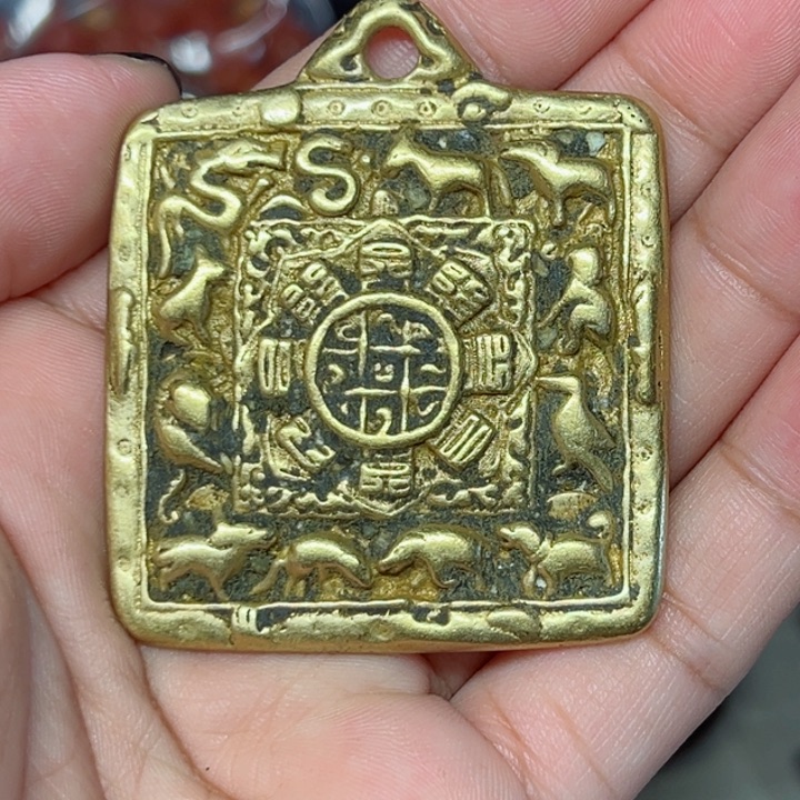 铜星月菩提吊坠项链