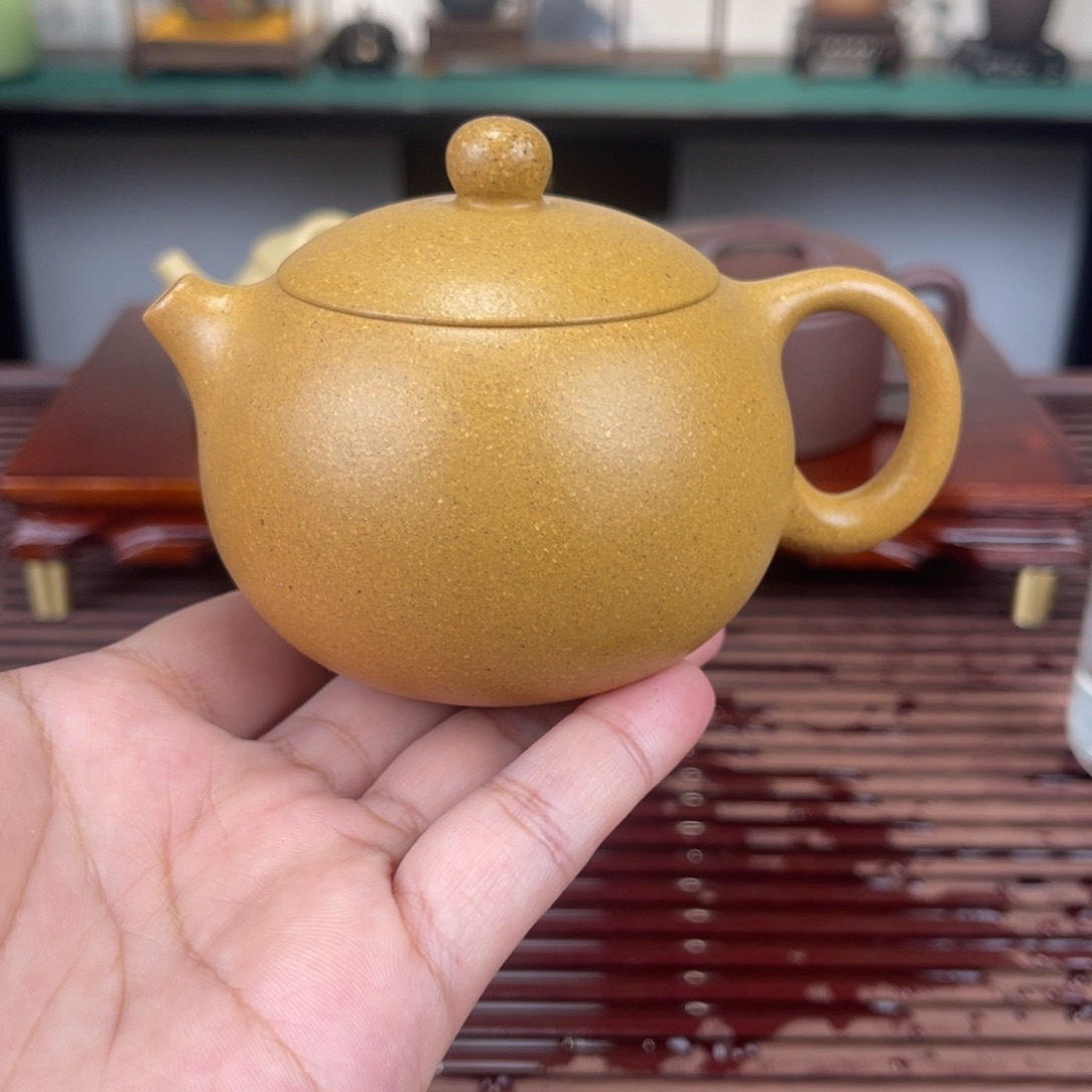 紫砂茶壶170毫升半手工黄金段西施
