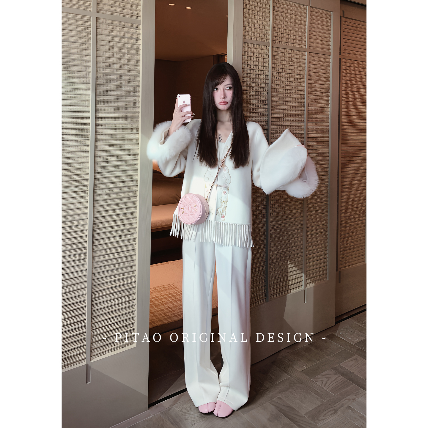 杜屁屁桃PITAO 原创【香如故】轻奢流苏新中式100绵羊毛毛呢大衣