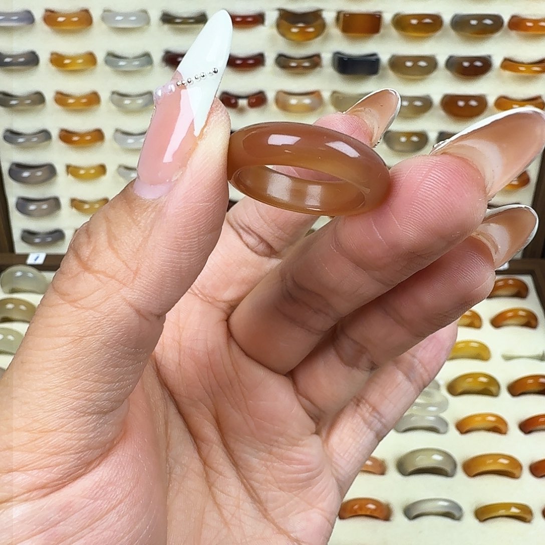 玛瑙/玉髓戒指未镶嵌19圈福利