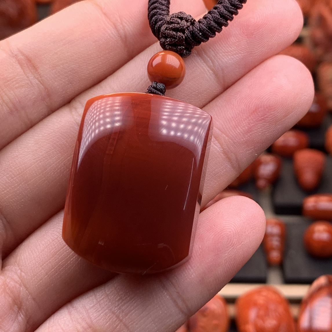 南红川料原矿高品无事牌22.5mm