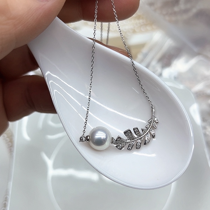 淡水珍珠银S925镶嵌颈饰