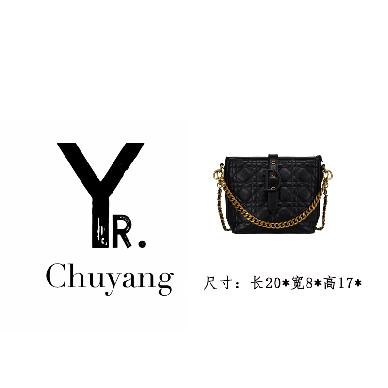 【初阳甄选】GQ-28641-黑色耐磨刺绣夹层拉链袋轻奢风斜挎包