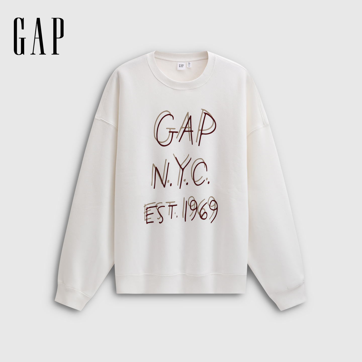 【成毅代言】Gap男女装2025秋季新款logo印花卫衣休闲上衣788125