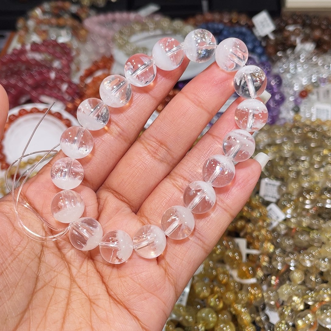 水晶手串未镶嵌白幽灵11m