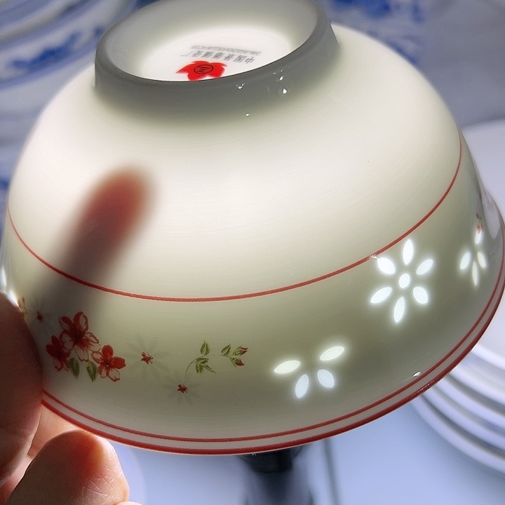 壶五寸红花玲珑陶瓷一个