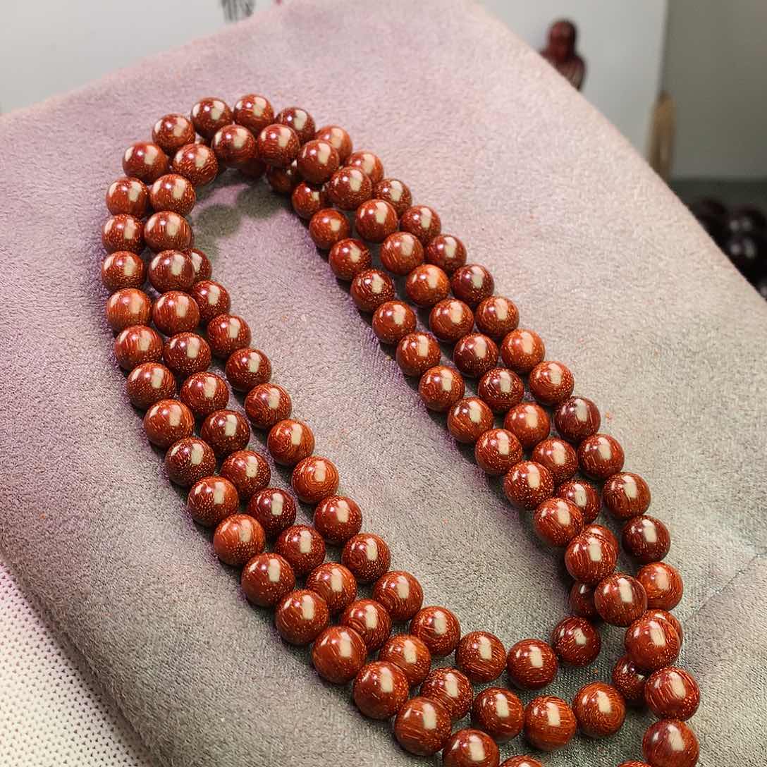 檀香紫檀（小叶紫檀）老*08原生态108颗