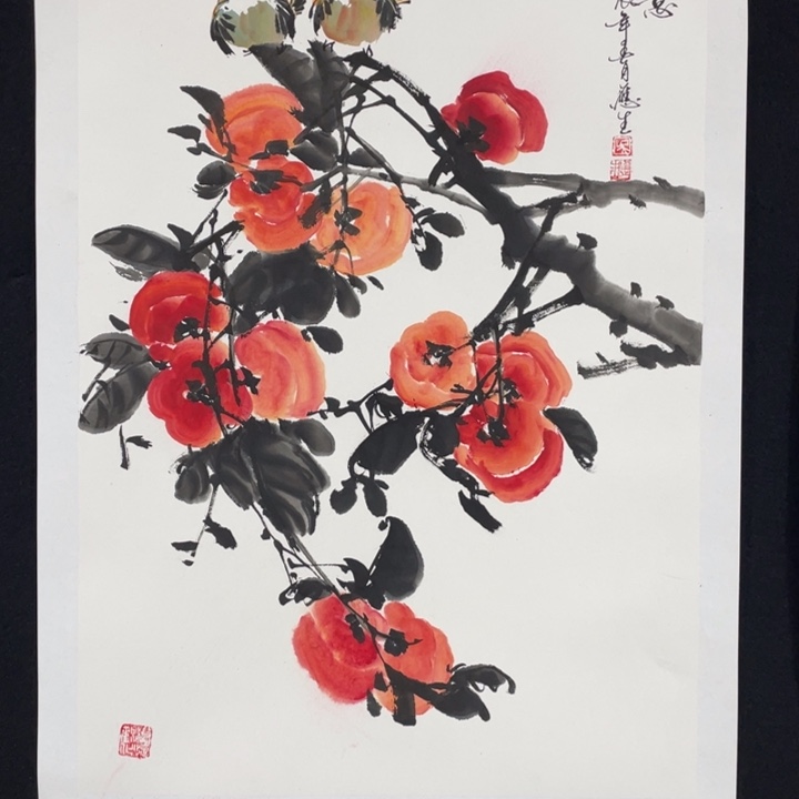 国画四尺三开作品