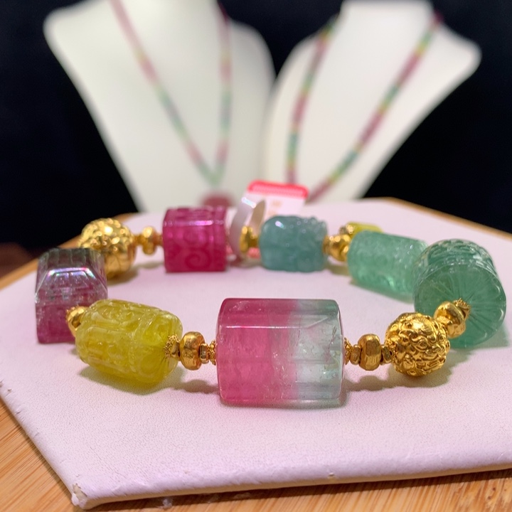 双色碧玺手链未镶嵌