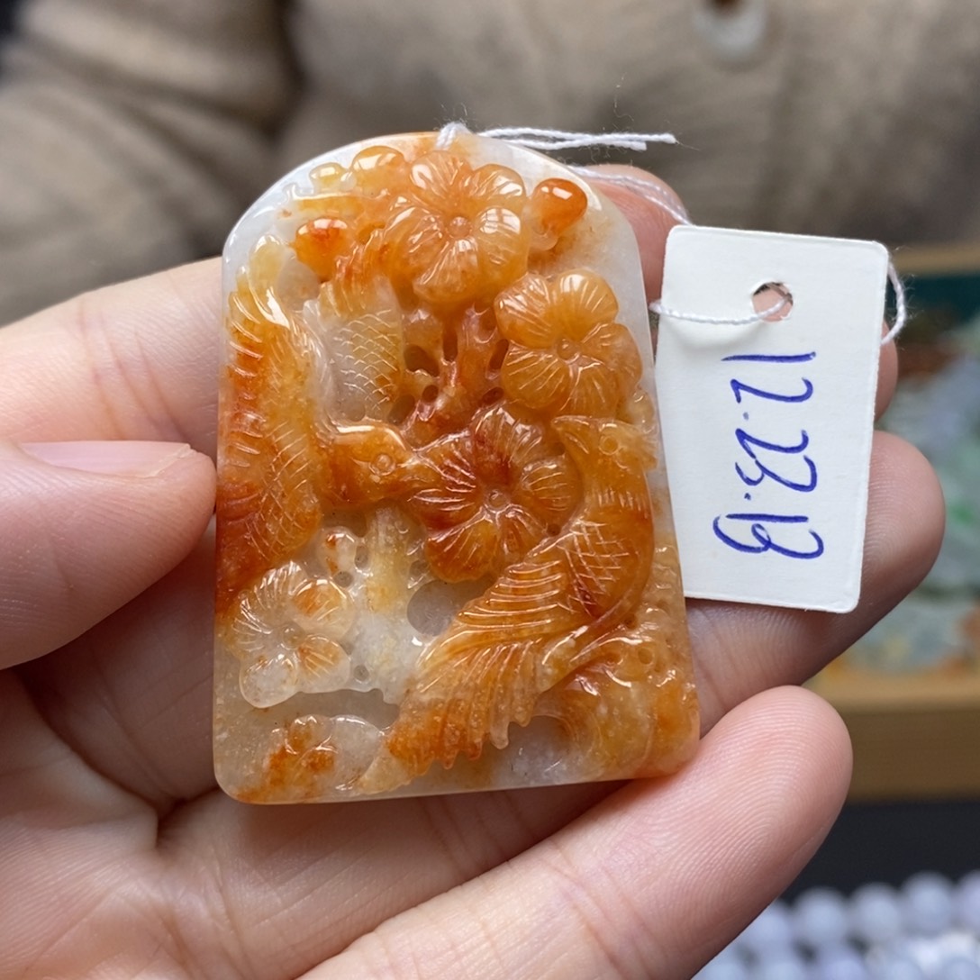 翡翠颈饰未镶嵌喜上眉梢74号