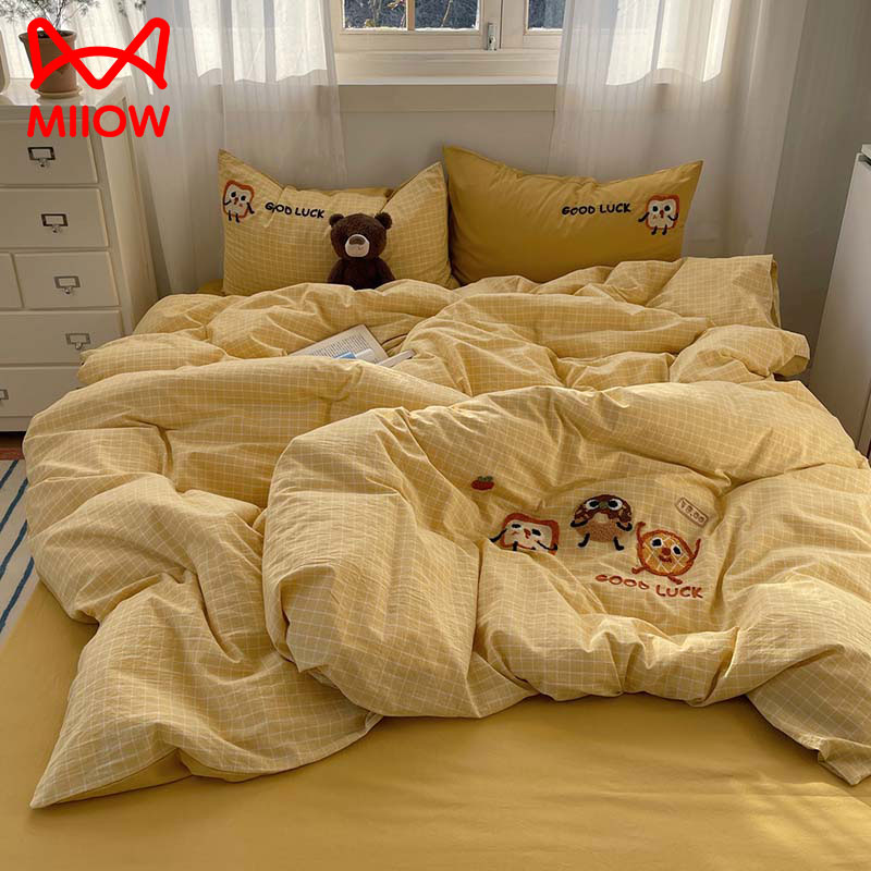 猫人卡通毛巾绣全棉四件套纯棉2025新款被套床单被罩床品三件套4