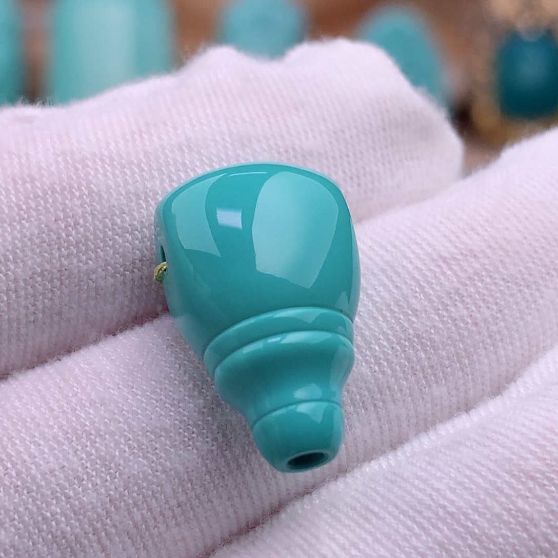 绿松石珠宝奇石未镶嵌11.6mm三通