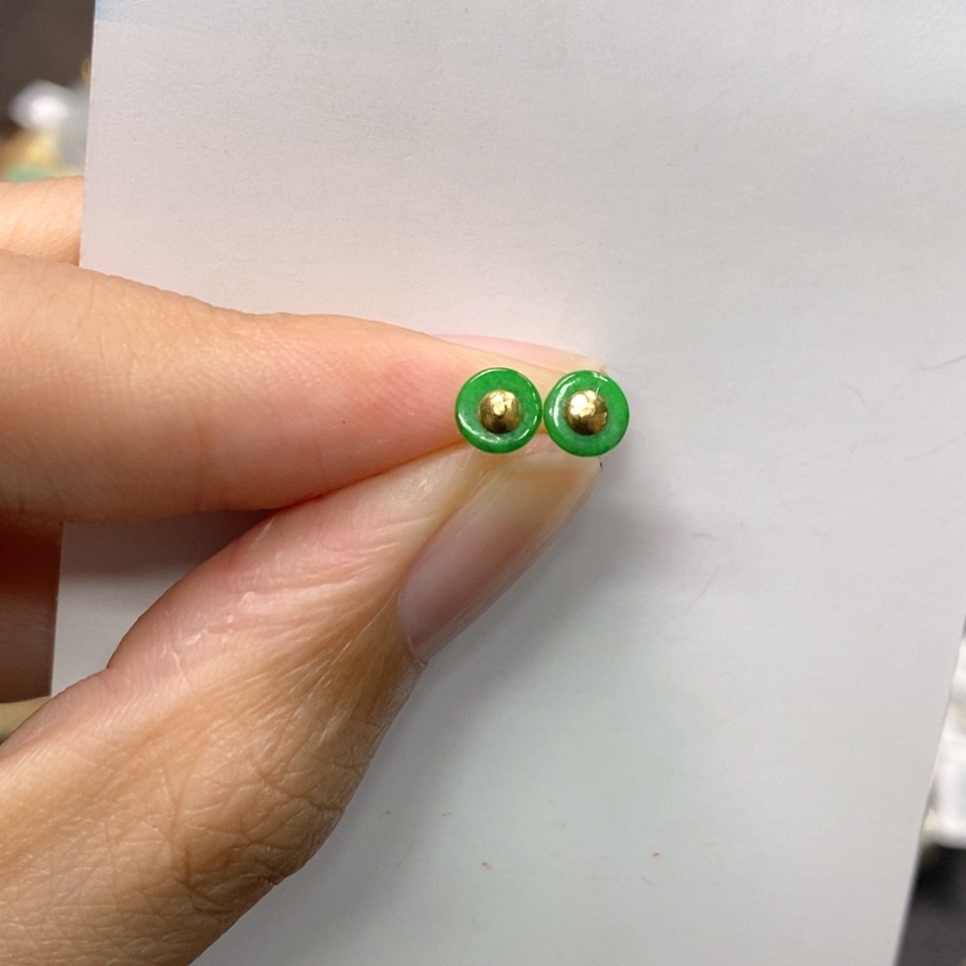 翡翠颈饰18K金镶嵌净货13893