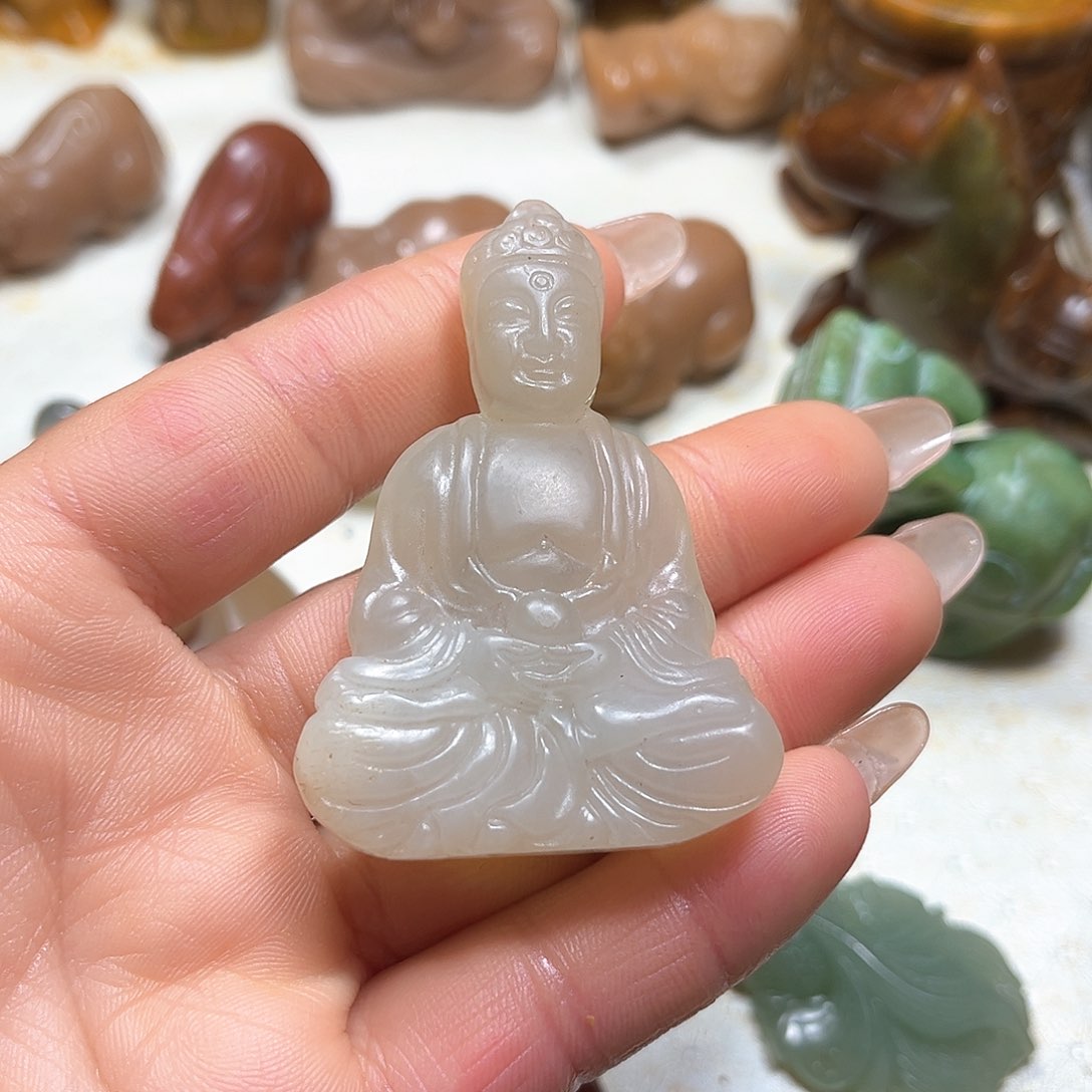 白玉菩提吊坠蓝*白玉菩提吊坠