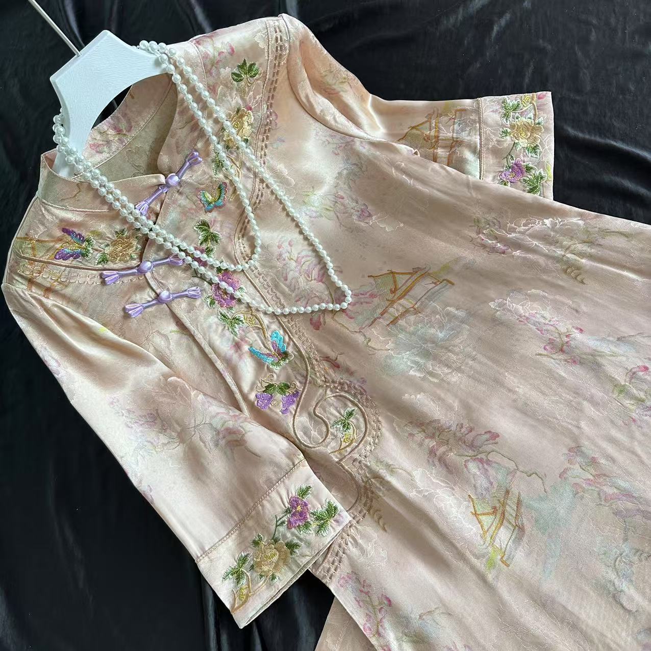 4157-25【亭台】常熟新中式春季新款百搭气质日常连衣裙