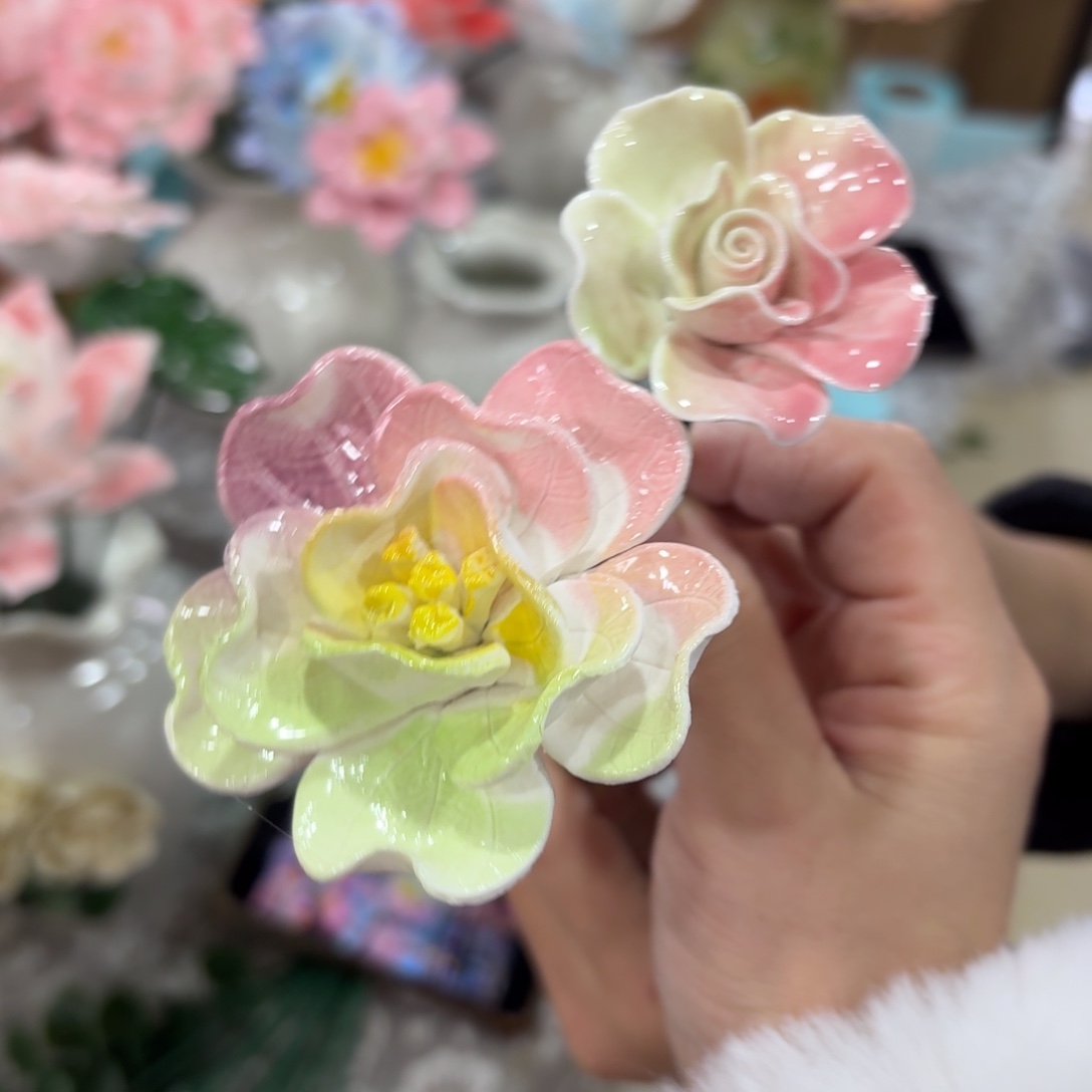 陶瓷花拍满20元发货，爱退款拉黑
