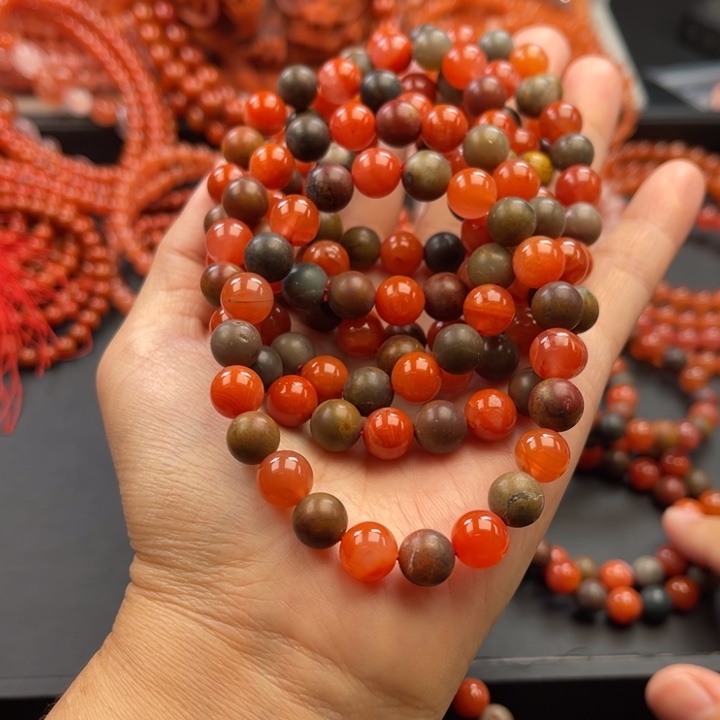 南红玛瑙未镶嵌多样性发货默认微瑕称重8mm