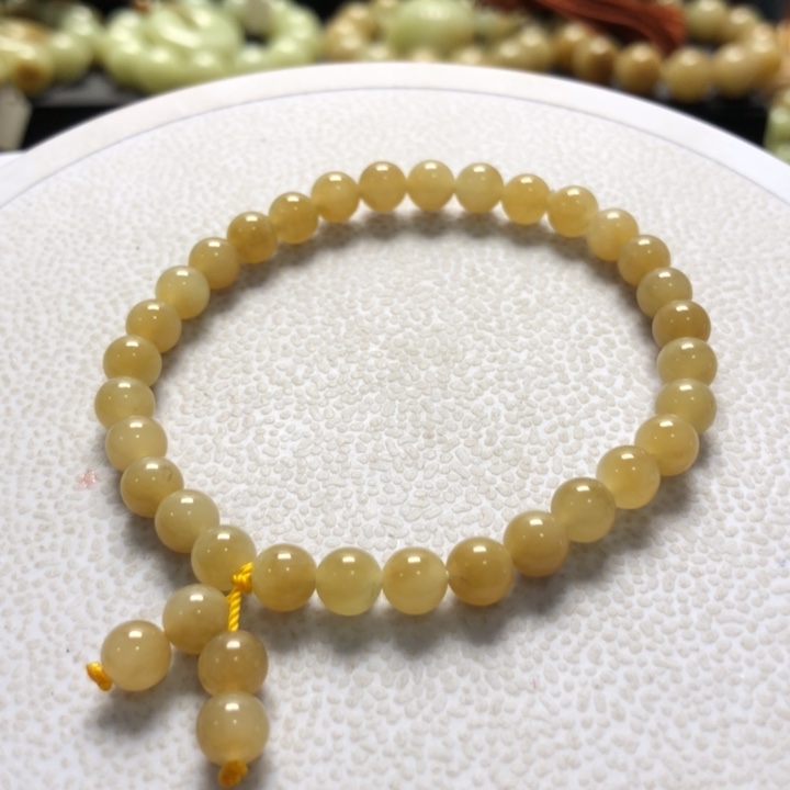 和田玉手串未镶嵌卡6