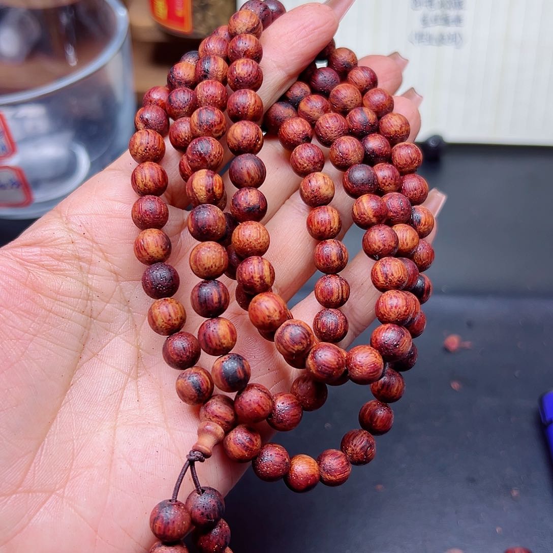 藤类整**梦降真香缅甸东枝料明黄油超一档0.8尺寸108颗