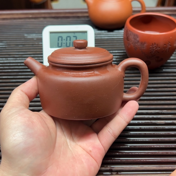 紫砂茶壶假****茶德钟紫泥180cc