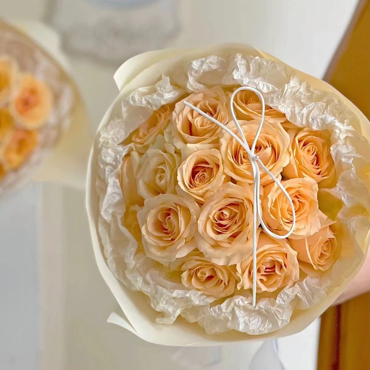 花花 香槟玫瑰18支+2支防损 一单包邮两单升级快递 云南直发