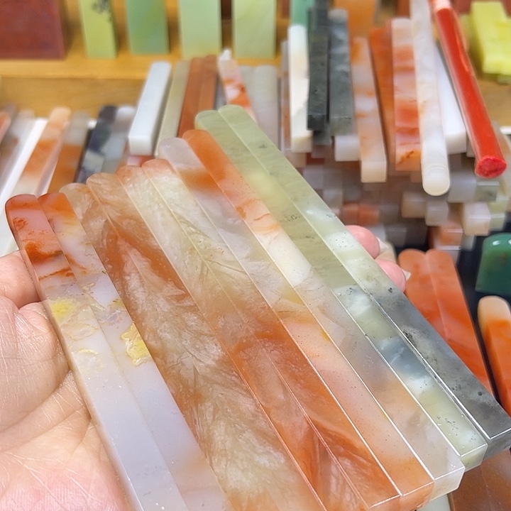 聼***開印石青田石老挝石牙签×10