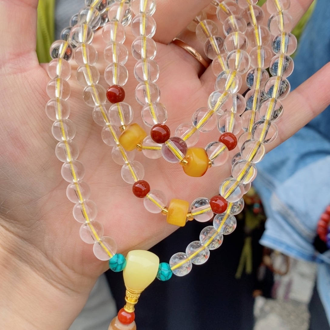 莎***莎非金属水水108项链