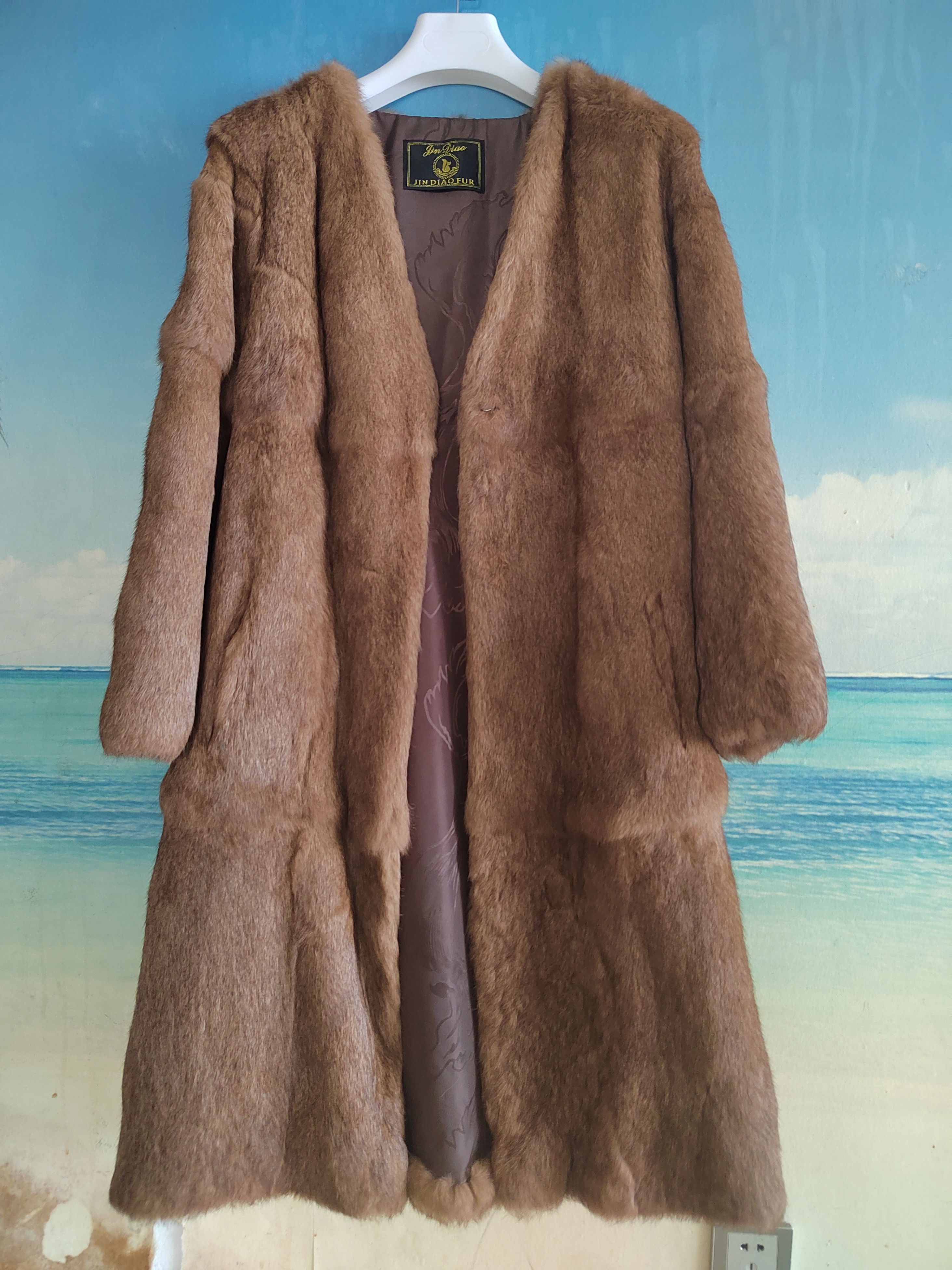 简约大气轻奢高级洋气女装长款毛毛外套网红百搭爆款