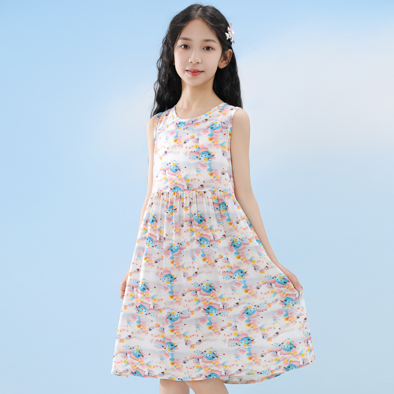 女夏季饰品A字饰品森系背带裙连衣裙中大童睡裙家居服