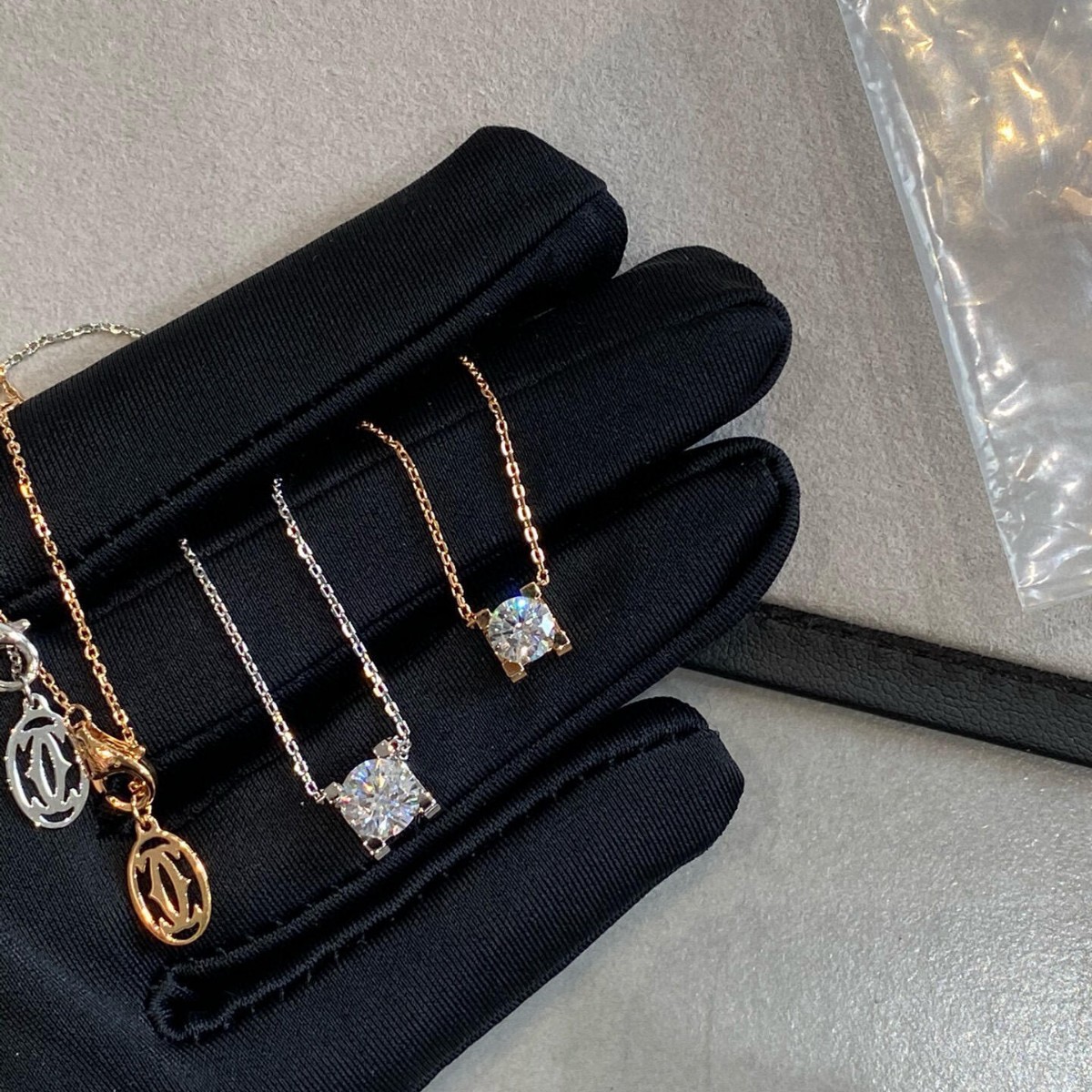 钛钢锆石耳饰 8368-高版精选设计感精致原版项链