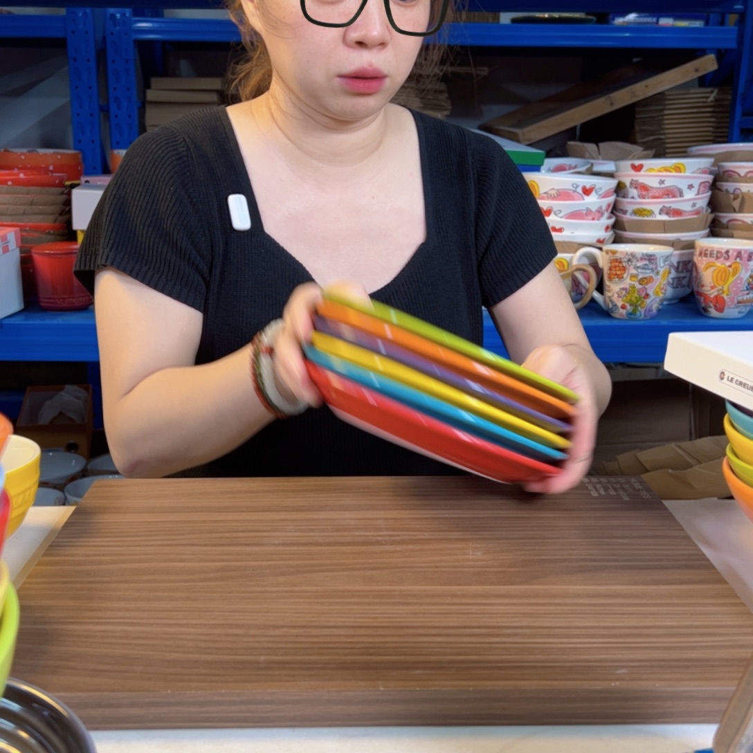 陶瓷彩虹色系小号牛排盘