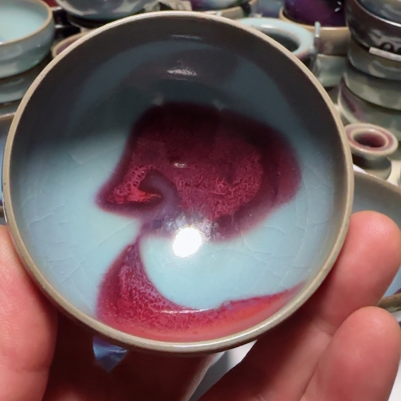 【闪购商品】摆件宋钧仿古鸡心碗（体验款）