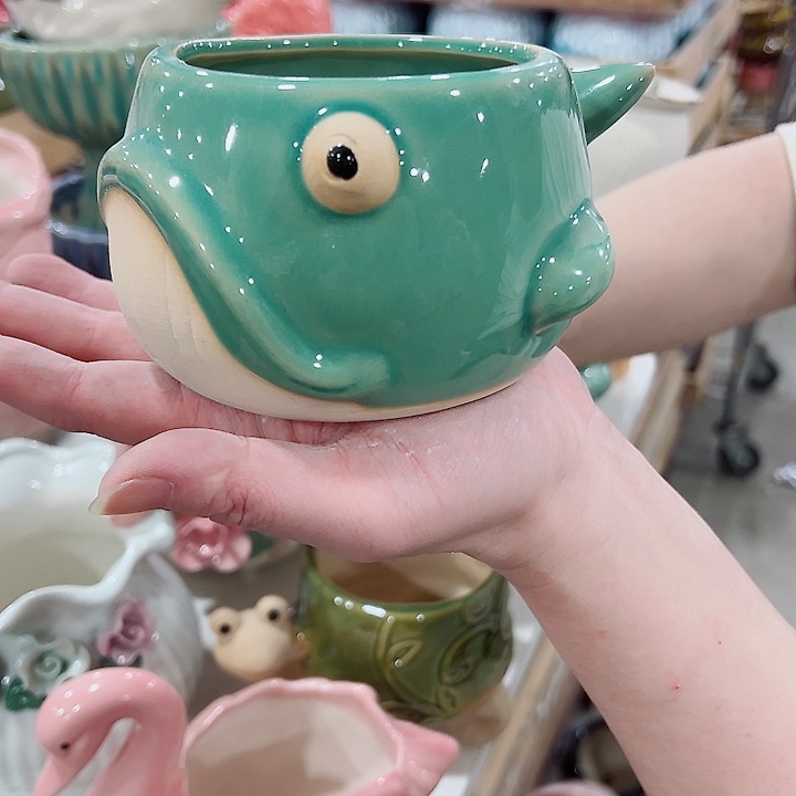 有孔，凑单福利满10元发货陶瓷多肉花盆！