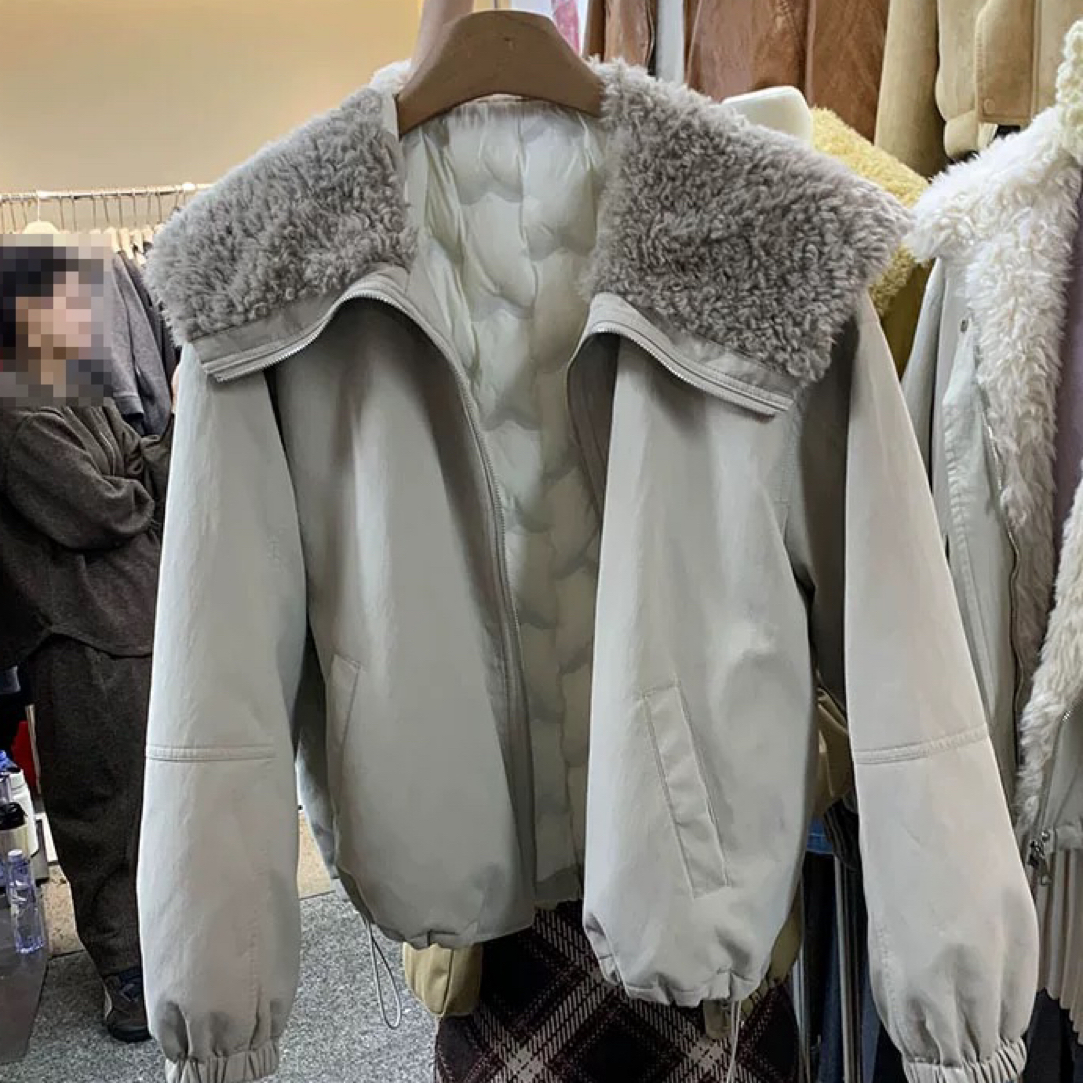 邹先森28069-30（羽）短款通勤风冬季休闲保暖百搭外套加厚女款翻领