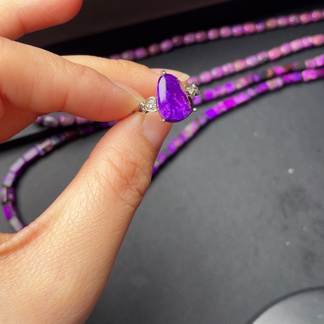 苏纪石（舒俱来）银S925镶嵌戒指