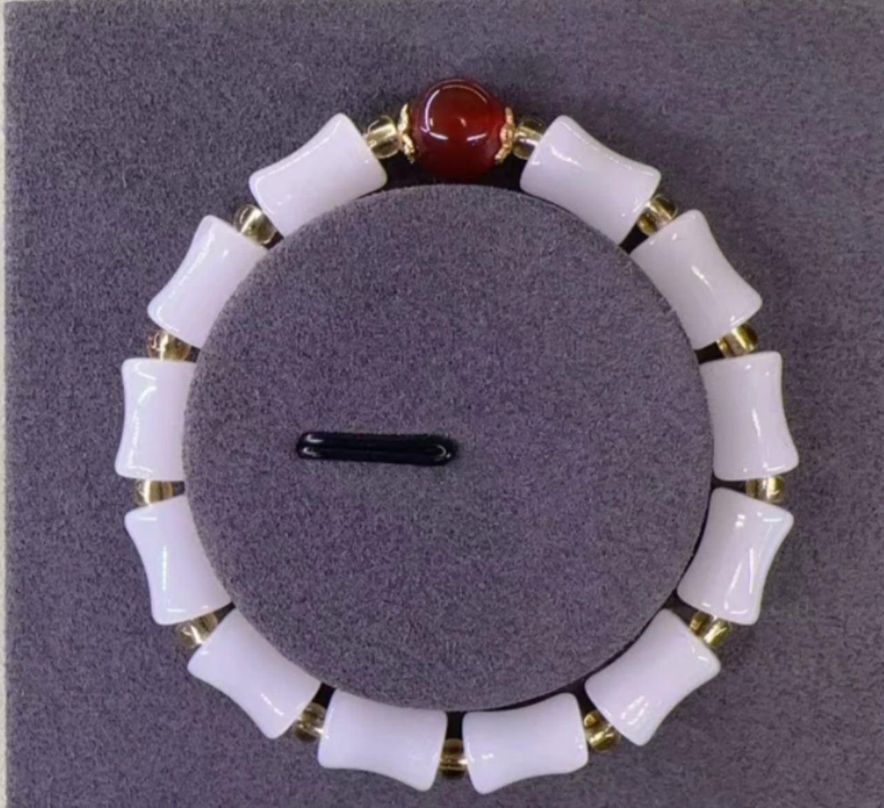 天然鸿运当头玛瑙竹节手串