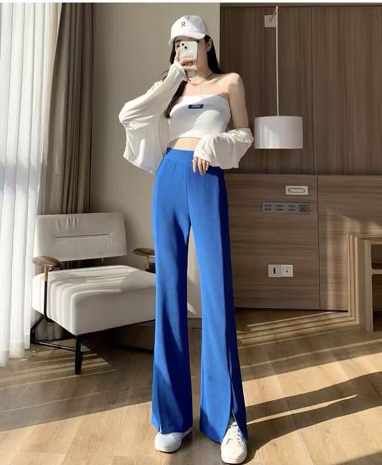 【成都•BD】NN3425-时尚女装设计感休闲裤直筒宽松高腰百搭显瘦