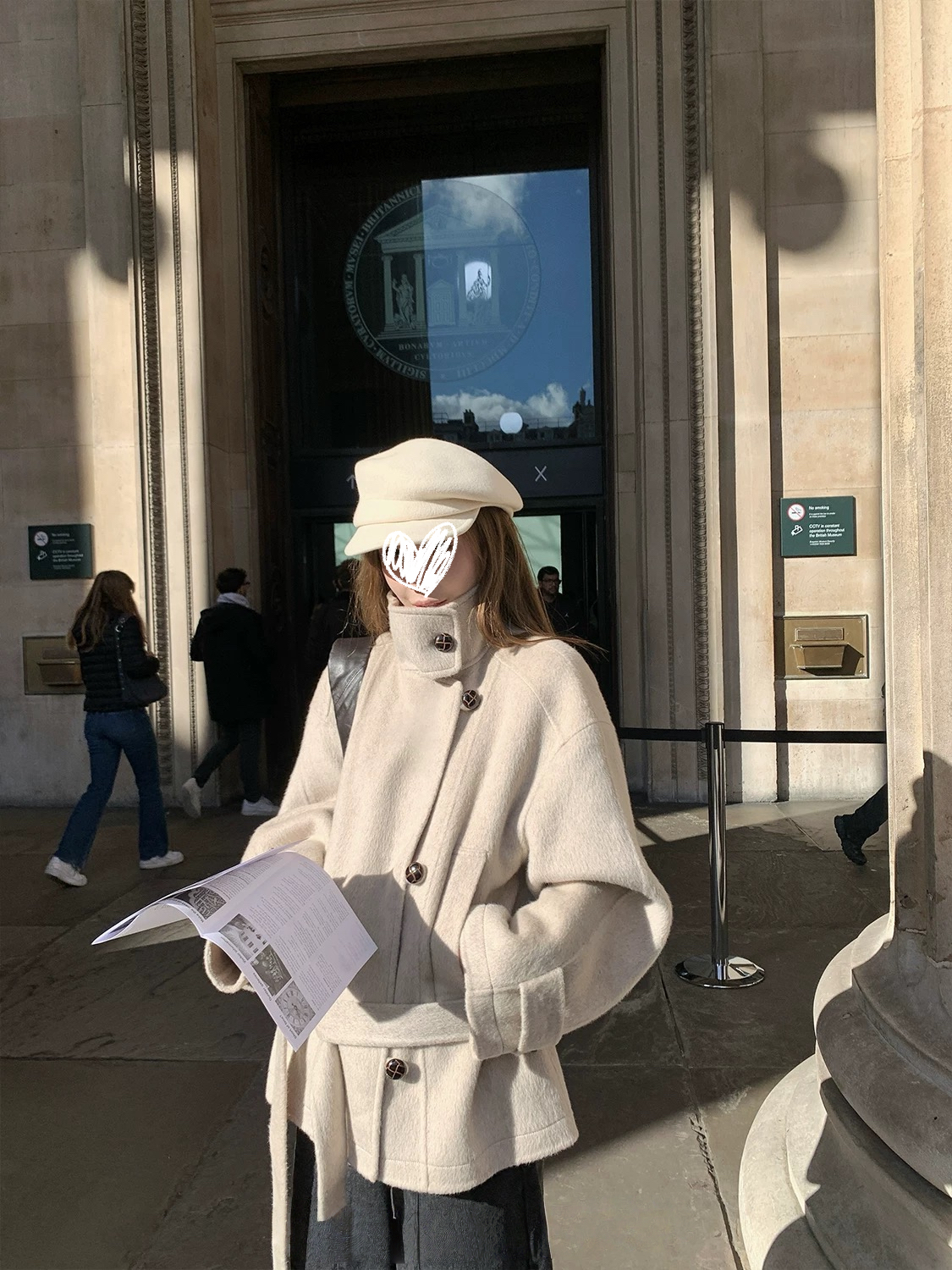 冬日祈福愿廓形立领简约毛呢大衣女秋冬宽松外套