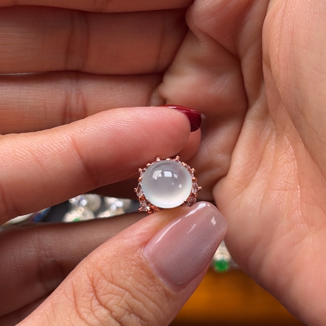 翡翠戒指未镶嵌赵*赵缅甸翡翠天然A货